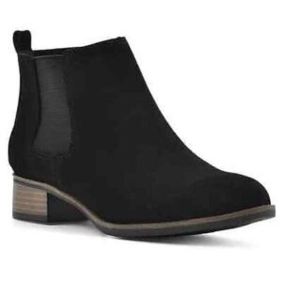 Lucky Brand Noahh Chelsea Boots 8 Black Suede Pull On Shoes Classic Fall Bootie - Picture 1 of 7